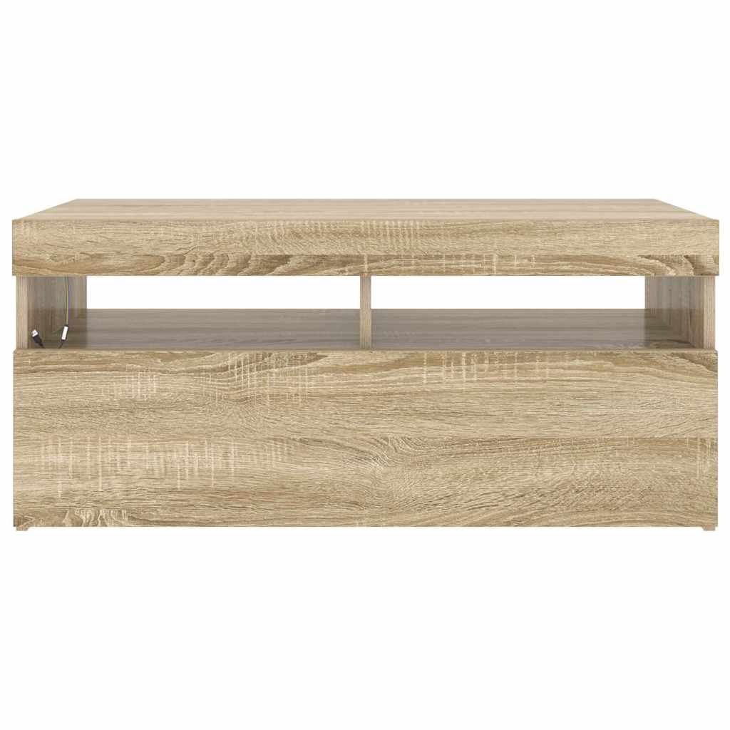 Έπιπλο Τηλεόρασης με LED Sonoma Δρυς 90x35x40 εκ. 12