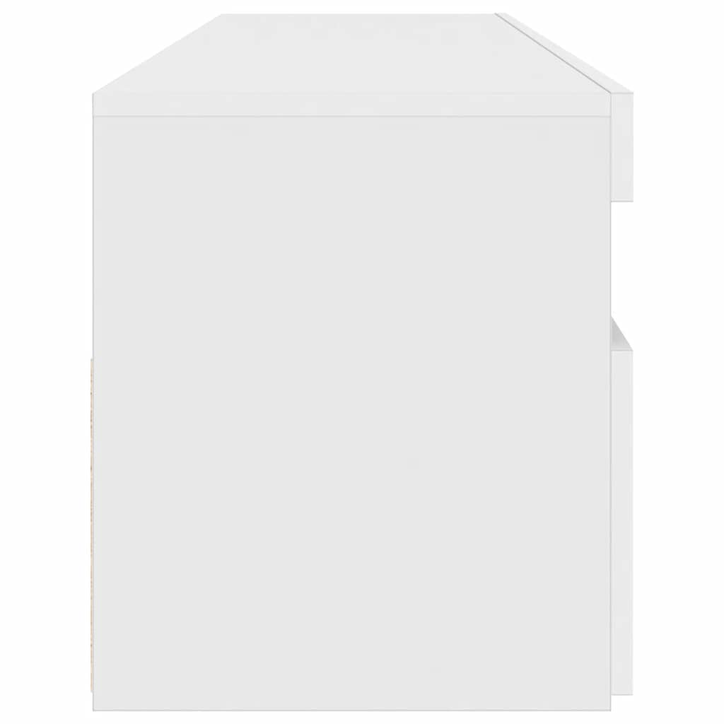Έπιπλο Τηλεόρασης με LED Γυαλιστερό Λευκό 90x35x40 εκ. 10