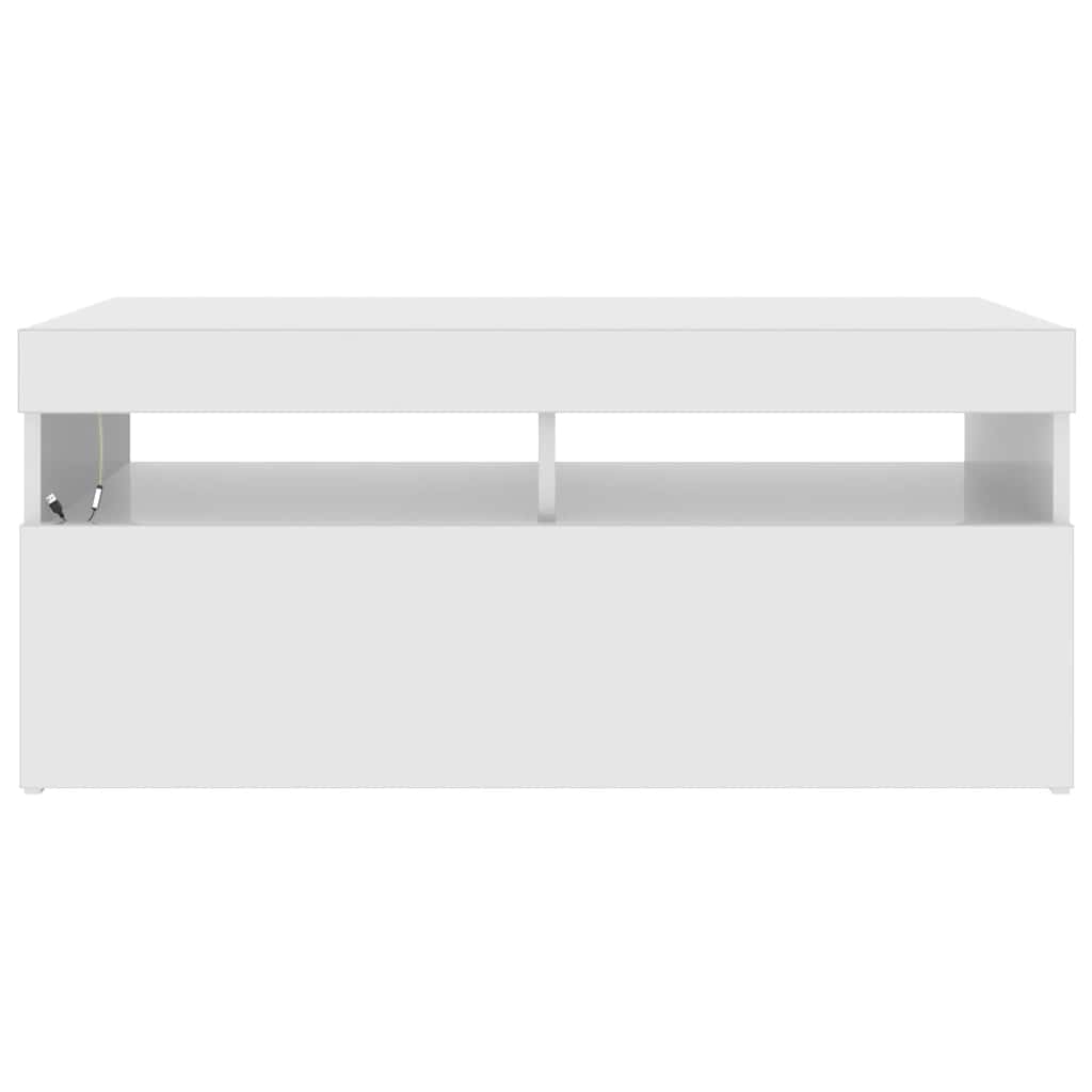 Έπιπλο Τηλεόρασης με LED Γυαλιστερό Λευκό 90x35x40 εκ. 9