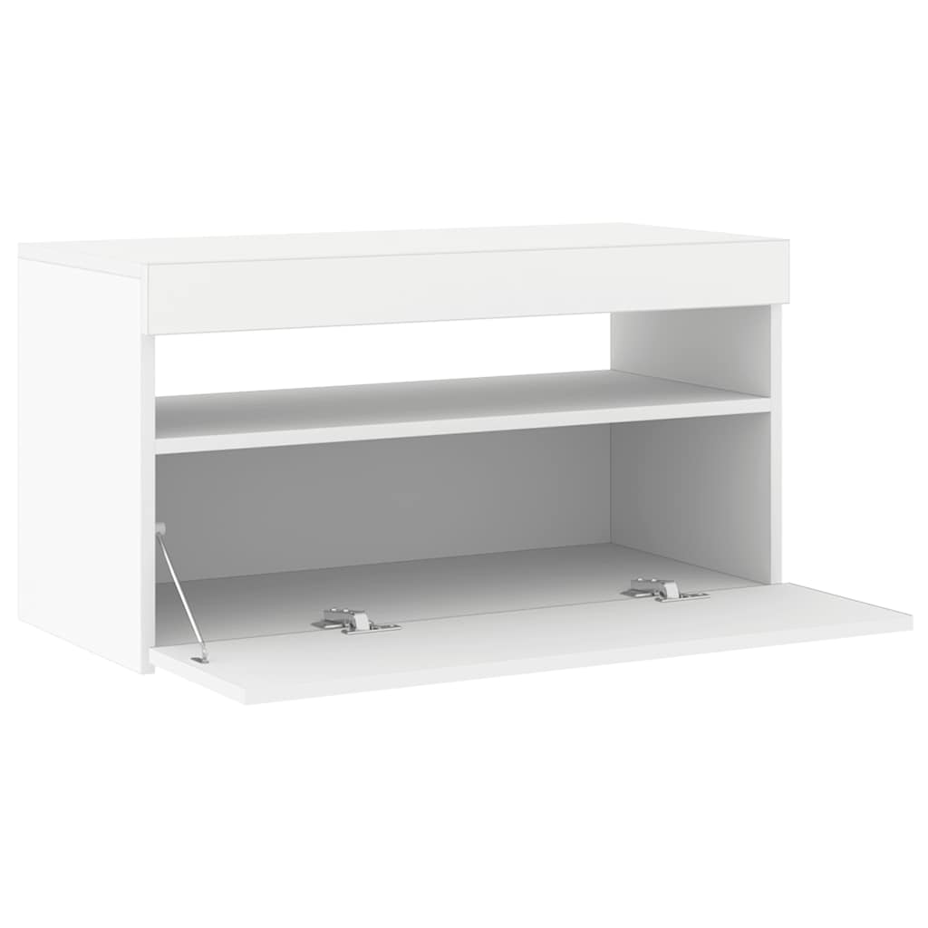 Έπιπλο Τηλεόρασης με LED Λευκό 75 x 35 x 40 εκ. 9