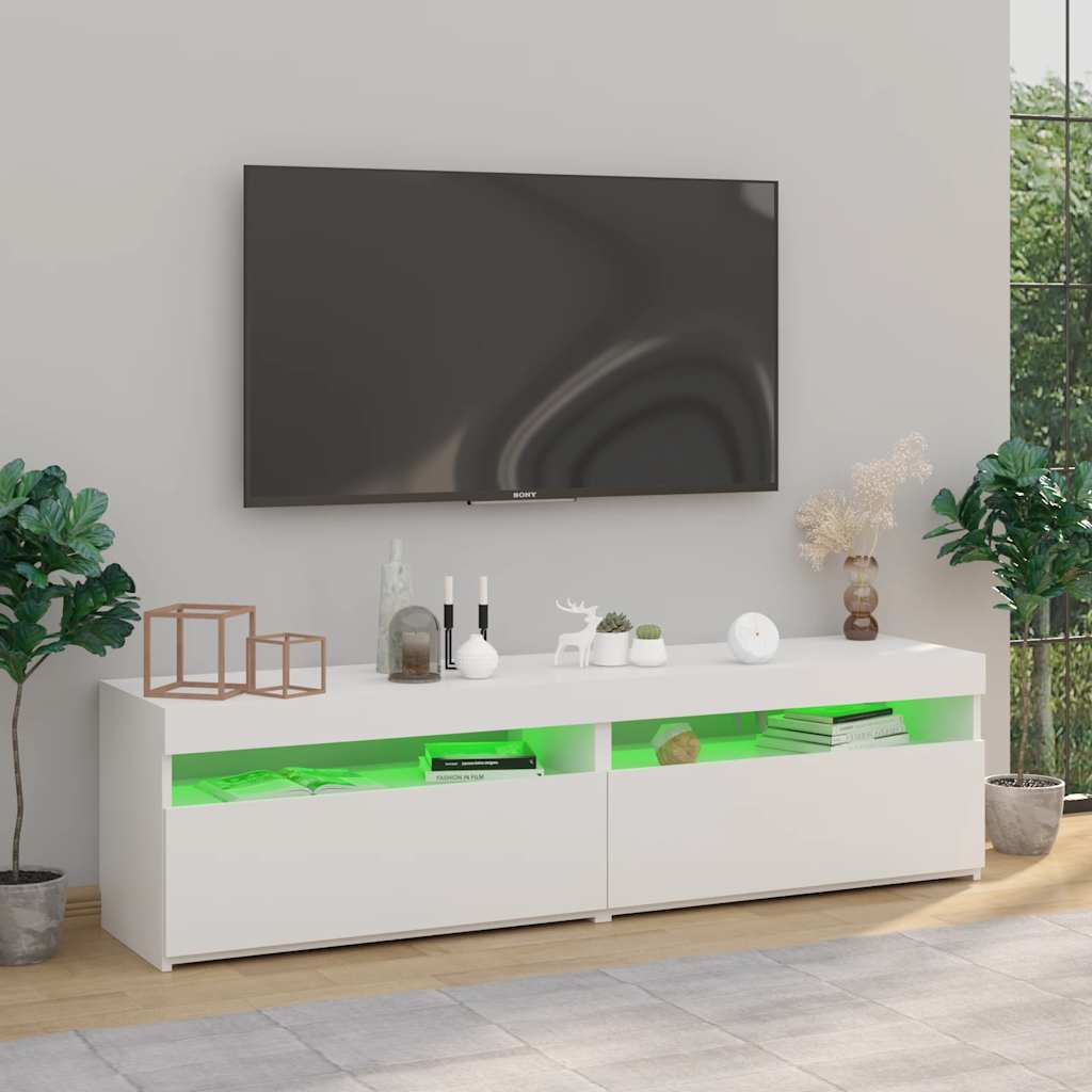 Έπιπλα Τηλεόρασης με LED 2 τεμ. Λευκό 75 x 35 x 40 εκ. 3
