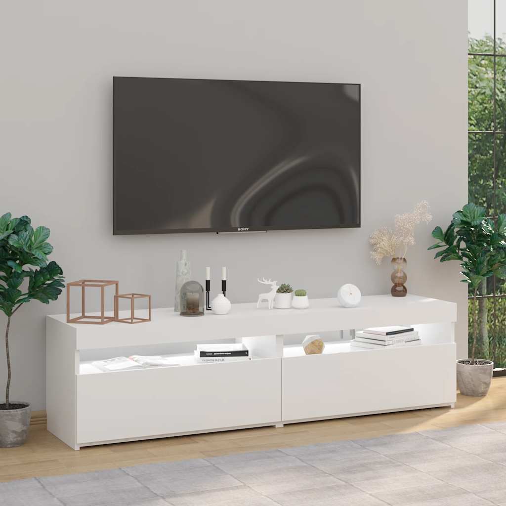 Έπιπλα Τηλεόρασης με LED 2 τεμ. Λευκό 75 x 35 x 40 εκ. 5