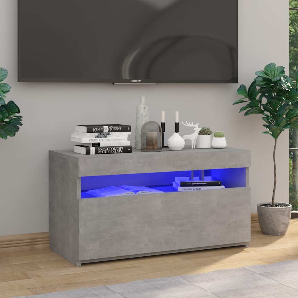 Έπιπλο Τηλεόρασης με LED Γκρι Σκυροδέματος 75 x 35 x 40 εκ. 1