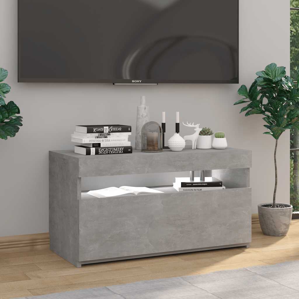 Έπιπλο Τηλεόρασης με LED Γκρι Σκυροδέματος 75 x 35 x 40 εκ. 3