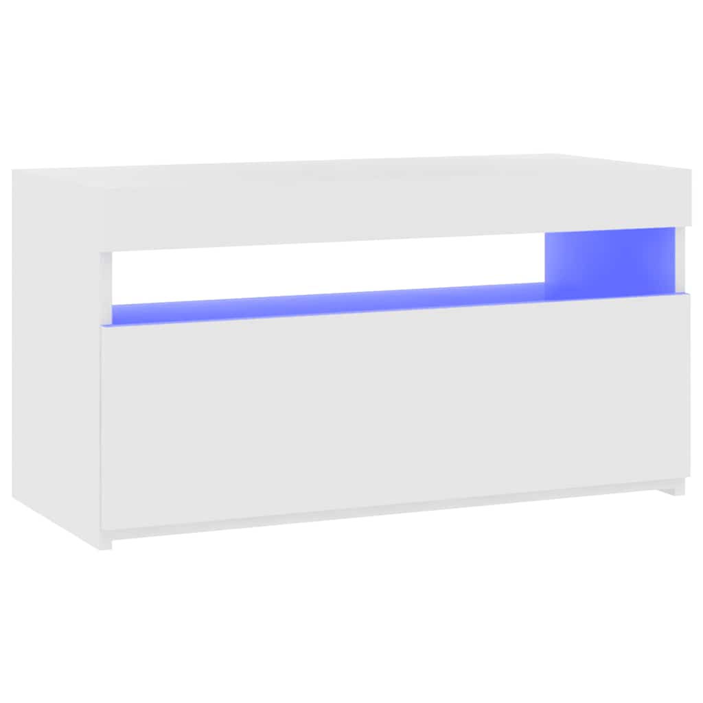 Έπιπλο Τηλεόρασης με LED Γυαλιστερό Λευκό 75 x 35 x 40 εκ. 7