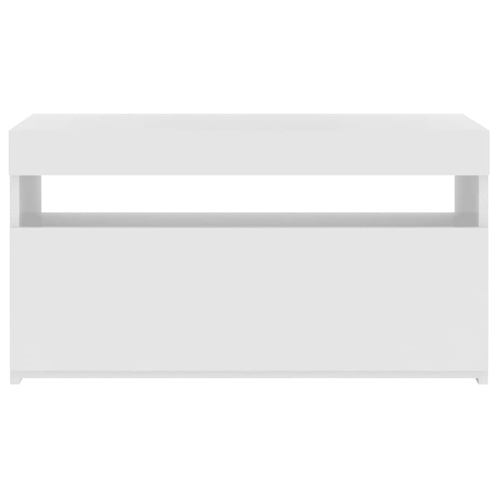 Έπιπλο Τηλεόρασης με LED Γυαλιστερό Λευκό 75 x 35 x 40 εκ. 9