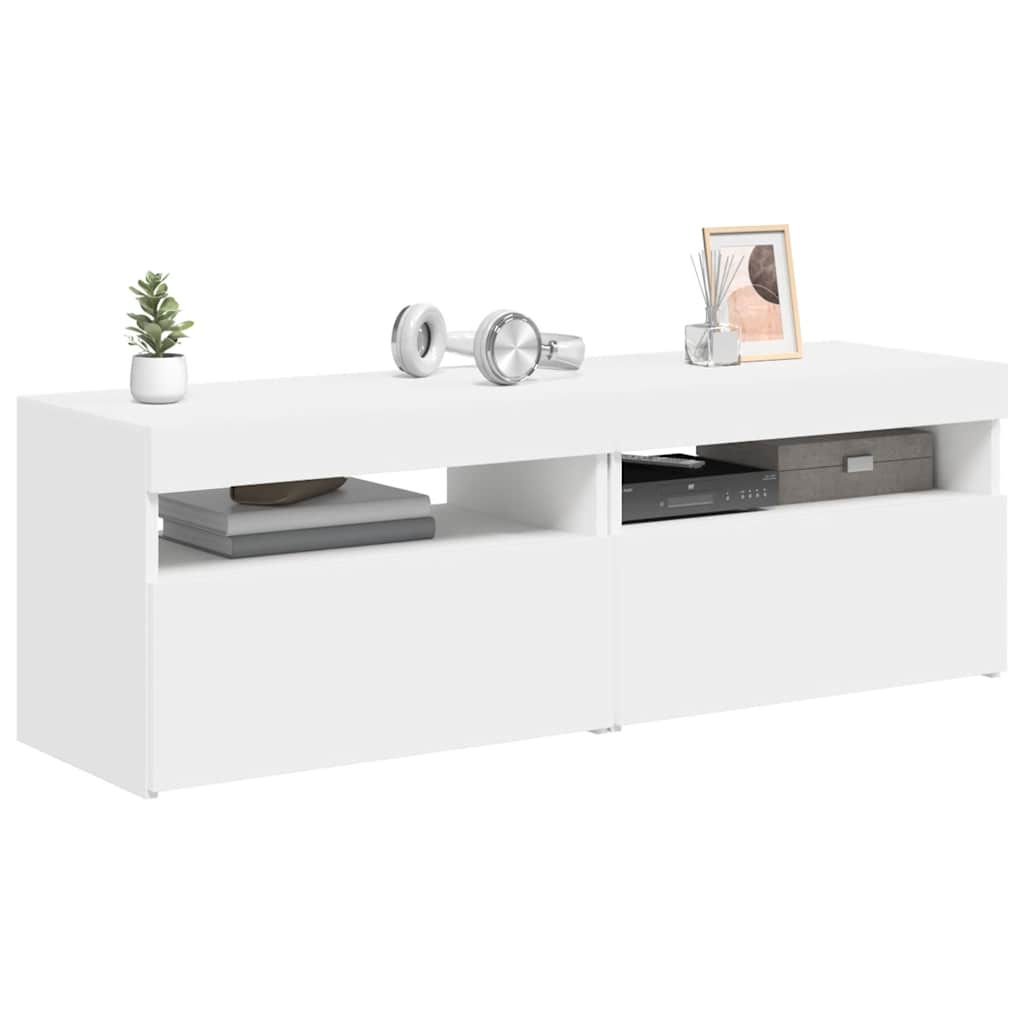 Έπιπλα Τηλεόρασης με LED 2 τεμ. Λευκά 60 x 35 x 40 εκ. 6