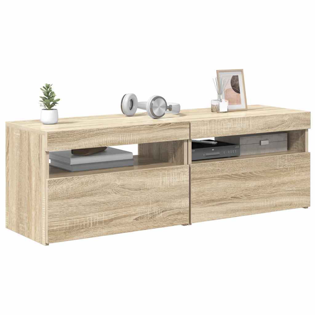 Έπιπλα Τηλεόρασης με LED 2 τεμ. Sonoma Δρυς 60 x 35 x 40 εκ. 6