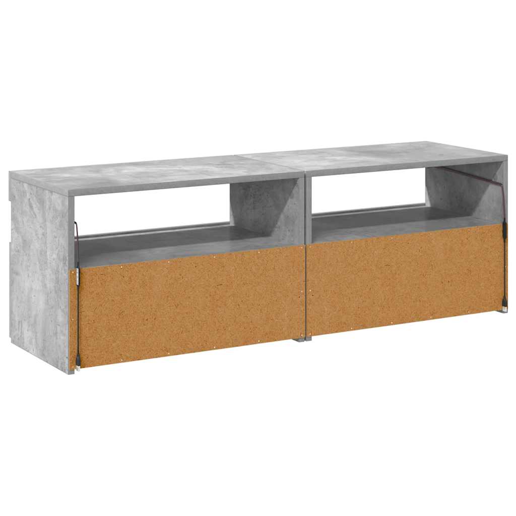 Έπιπλα Τηλεόρασης με LED 2 τεμ. Γκρι Σκυροδέματος 60x35x40 εκ. 12