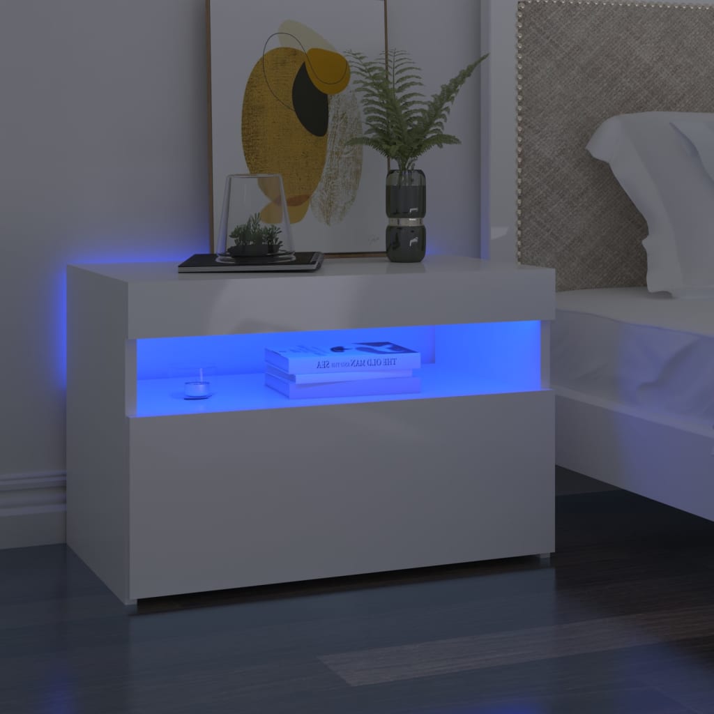 Έπιπλο Τηλεόρασης με LED Γυαλιστερό Λευκό 60 x 35 x 40 εκ. 5