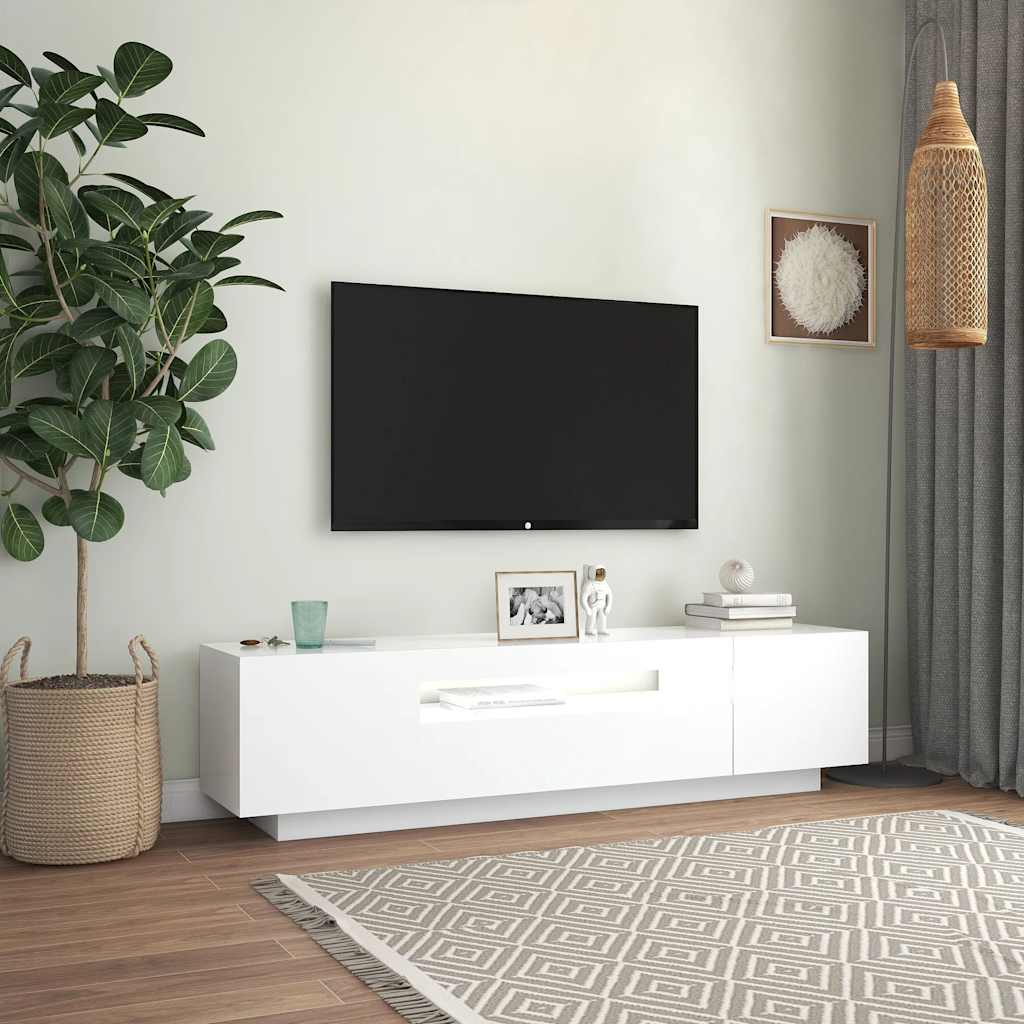 Έπιπλο Τηλεόρασης με LED Γκρι 160x35x40 εκ. 4
