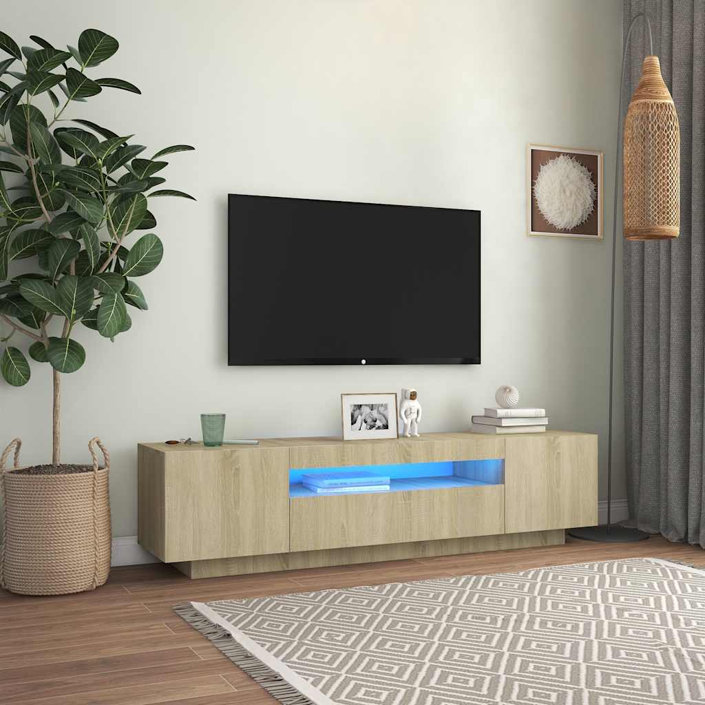 Έπιπλο Τηλεόρασης με LED Sonoma Δρυς 160 x 35 x 40 εκ. 1