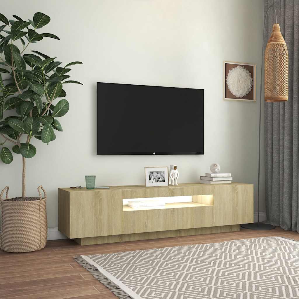 Έπιπλο Τηλεόρασης με LED Sonoma Δρυς 160 x 35 x 40 εκ. 3