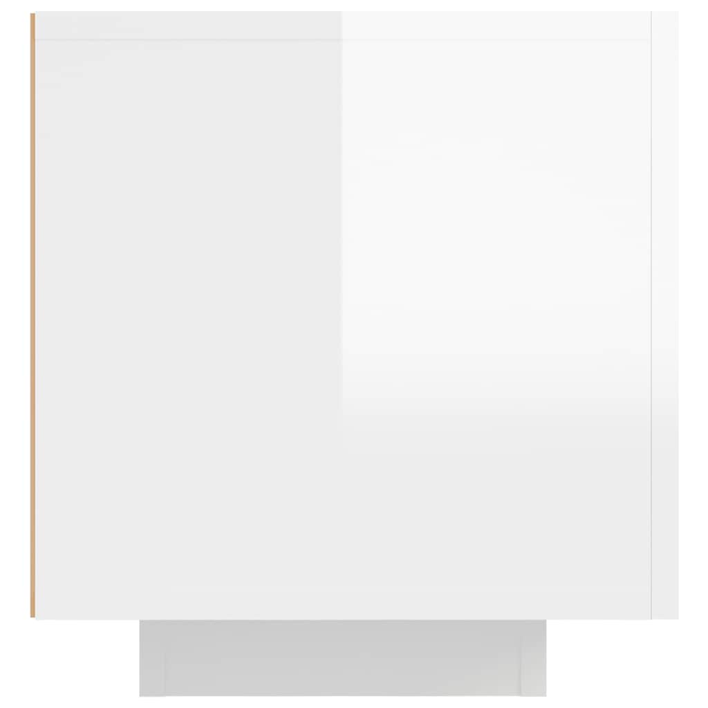Έπιπλο Τηλεόρασης με LED Γυαλιστερό Άσπρο 160x35x40 εκ. 10