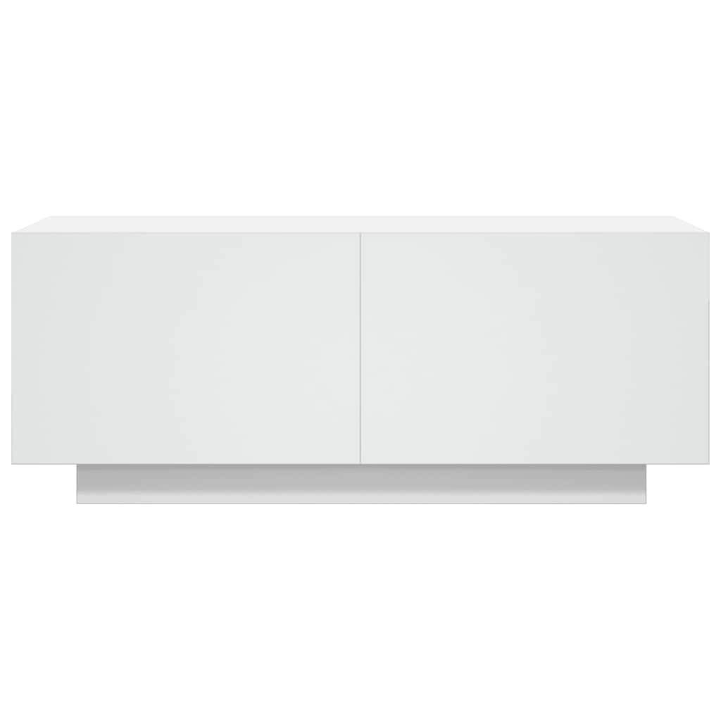 Έπιπλο Τηλεόρασης Λευκό 100 x 35 x 40 εκ. Επεξ. Ξύλο 4