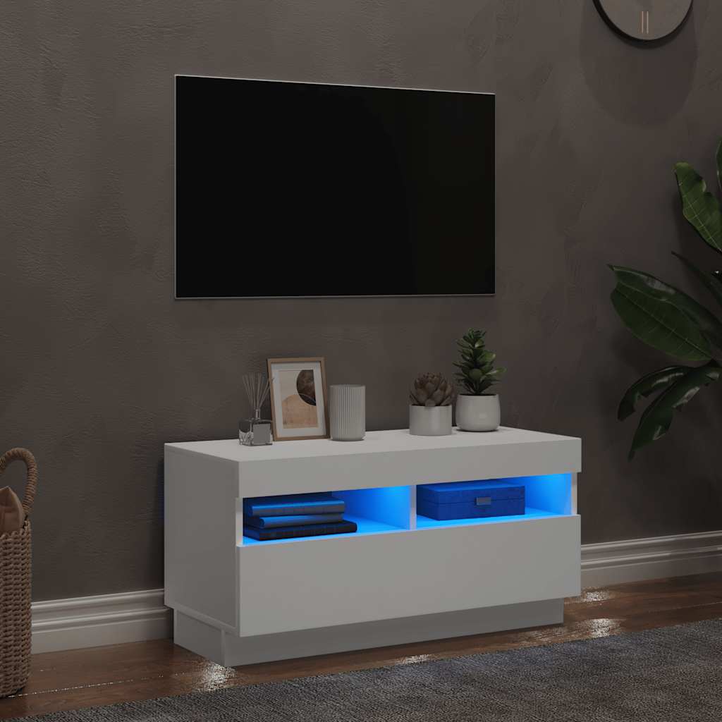 Έπιπλο Τηλεόρασης με LED Λευκό 80 x 35 x 40 εκ. 1