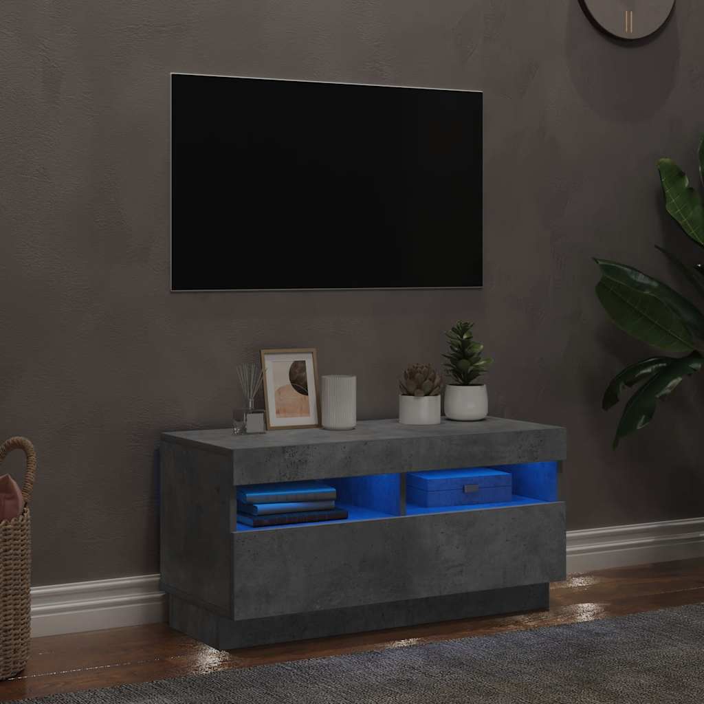 Έπιπλο Τηλεόρασης με LED Γκρι Σκυροδέματος 80 x 35 x 40 εκ. 1