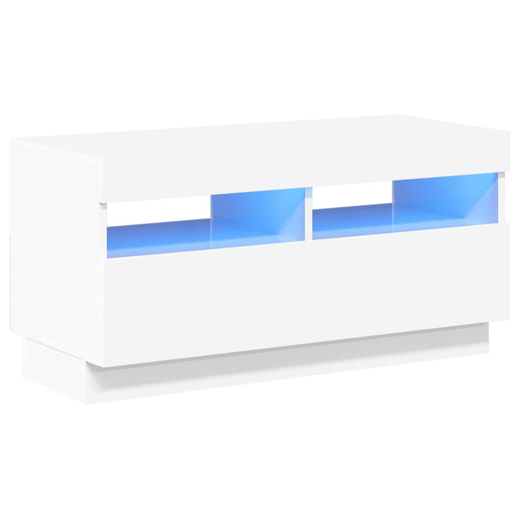 Έπιπλο Τηλεόρασης με LED Γυαλιστερό Λευκό 80 x 35 x 40 εκ. 2