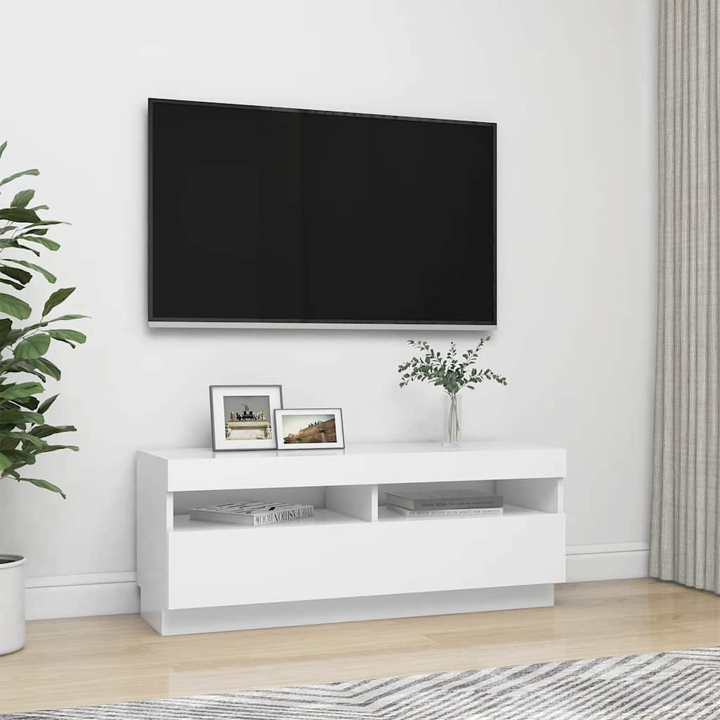 Έπιπλο Τηλεόρασης με LED Λευκό 100 x 35 x 40 εκ. 5