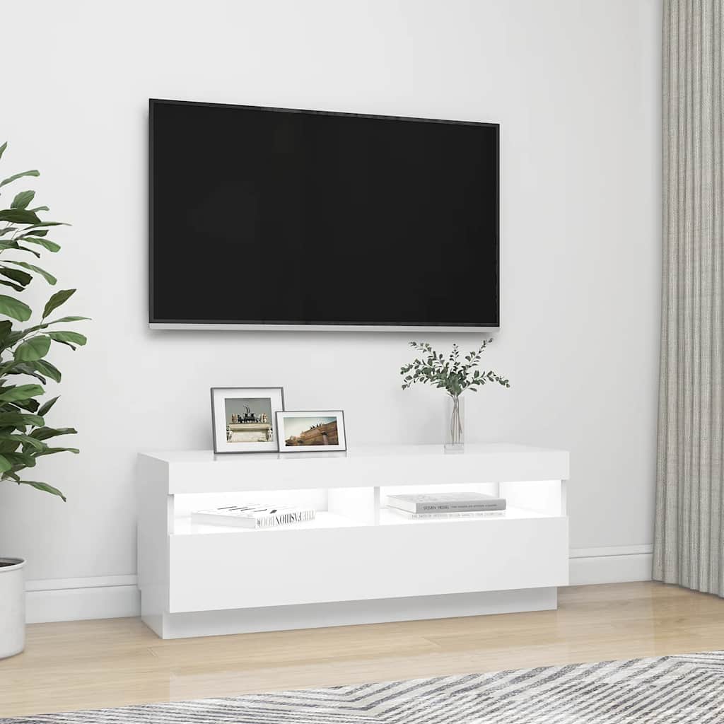 Έπιπλο Τηλεόρασης με LED Λευκό 100 x 35 x 40 εκ. 6