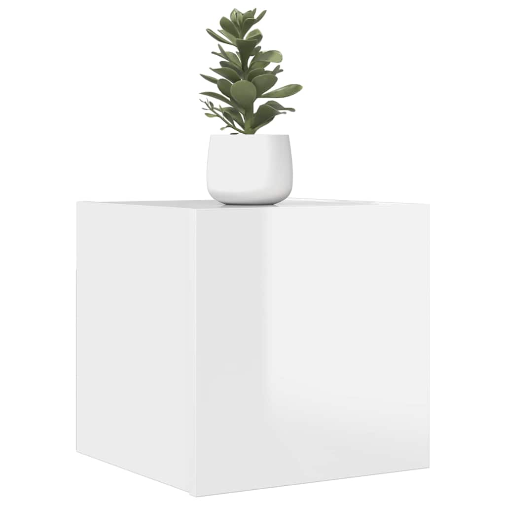 Έπιπλο Τηλεόρασης Κρεμαστό Γυαλ. Λευκό 30,5 x 30 x 30 εκ. 1