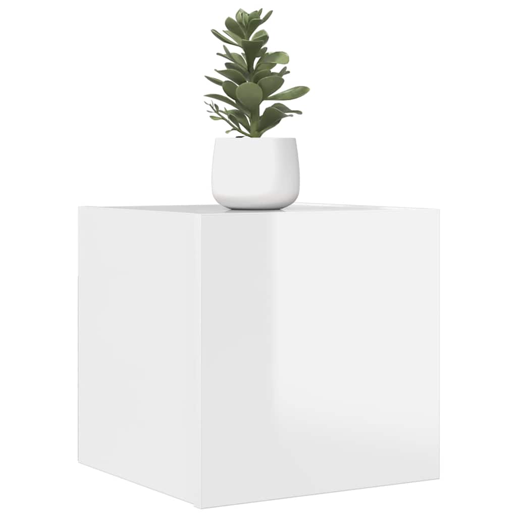 Έπιπλα Τηλεόρασης Κρεμαστά 2 τεμ Γυαλ. Λευκό 30,5 x 30 x 30 εκ. 1