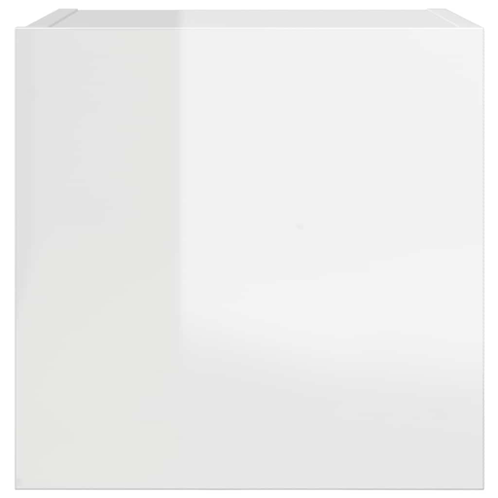 Έπιπλα Τηλεόρασης Κρεμαστά 2 τεμ Γυαλ. Λευκό 30,5 x 30 x 30 εκ. 5