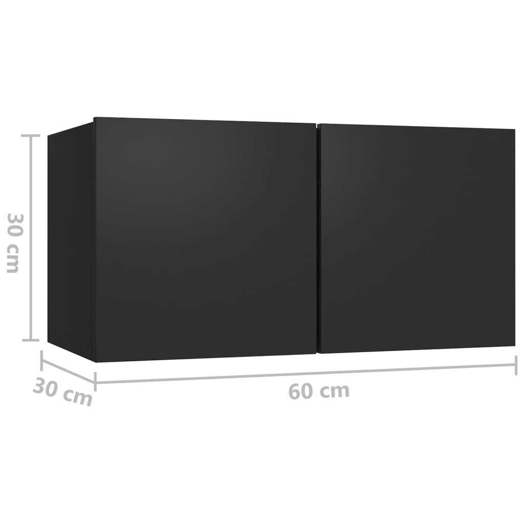 Έπιπλο Τηλεόρασης Κρεμαστό Μαύρο 60 x 30 x 30 εκ. 8