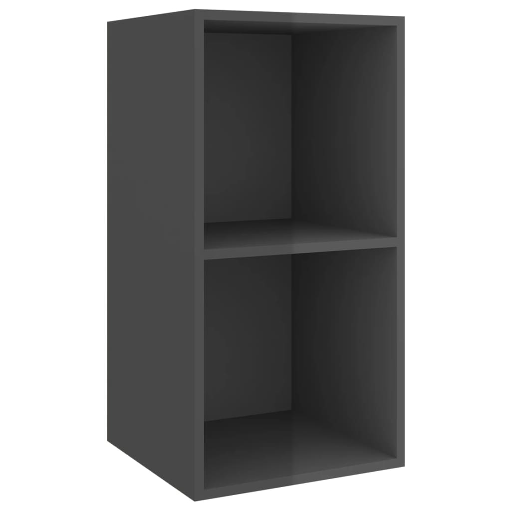 Έπιπλο Τηλεόρασης Κρεμαστό Γυαλ. Γκρι 37x37x72 εκ. Επεξ. Ξύλο 2