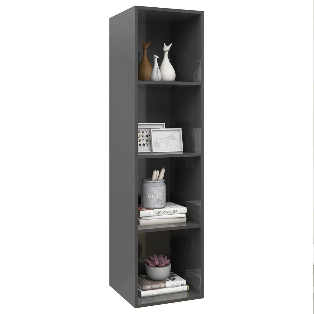 Έπιπλο Τηλεόρασης Κρεμαστό Γυαλ.Γκρι 37x37x142,5 εκ Επεξ. Ξύλο 3