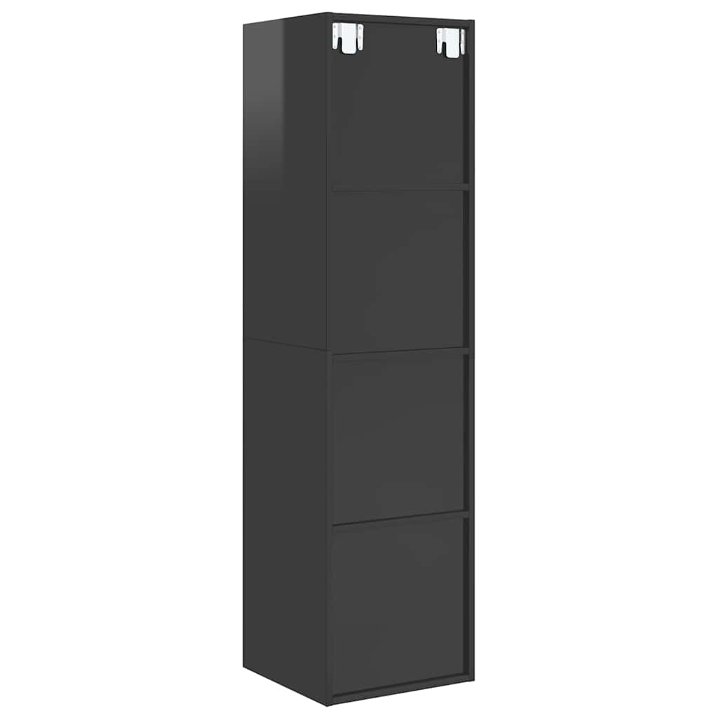 Έπιπλο Τηλεόρασης Κρεμαστό Γυαλ.Γκρι 37x37x142,5 εκ Επεξ. Ξύλο 9