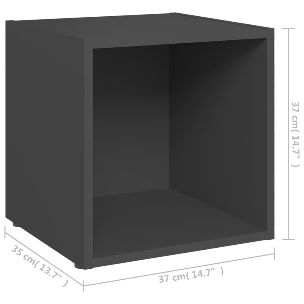 Έπιπλα Τηλεόρασης 4 τεμ. Γκρι 37 x 35 x 37 εκ. από Επεξ. Ξύλο 8