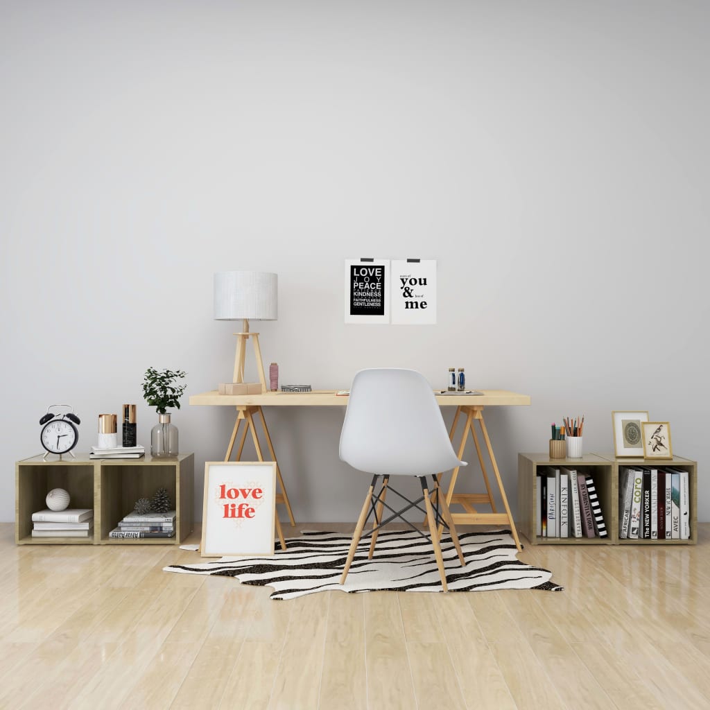 Έπιπλα Τηλεόρασης 4 τεμ. Sonoma Δρυς 37x35x37 εκ. Επεξ. Ξύλο 5