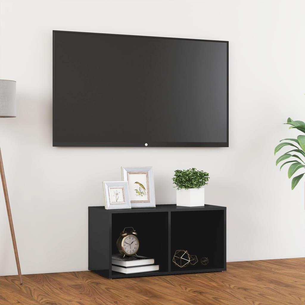 Έπιπλο Τηλεόρασης Γυαλιστερό Γκρι 72x35x36,5 εκ. Επεξ. Ξύλο 1