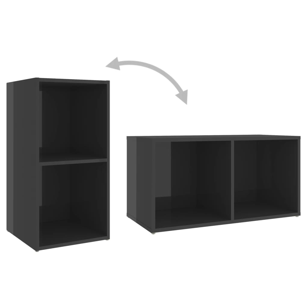 Έπιπλο Τηλεόρασης Γυαλιστερό Γκρι 72x35x36,5 εκ. Επεξ. Ξύλο 8