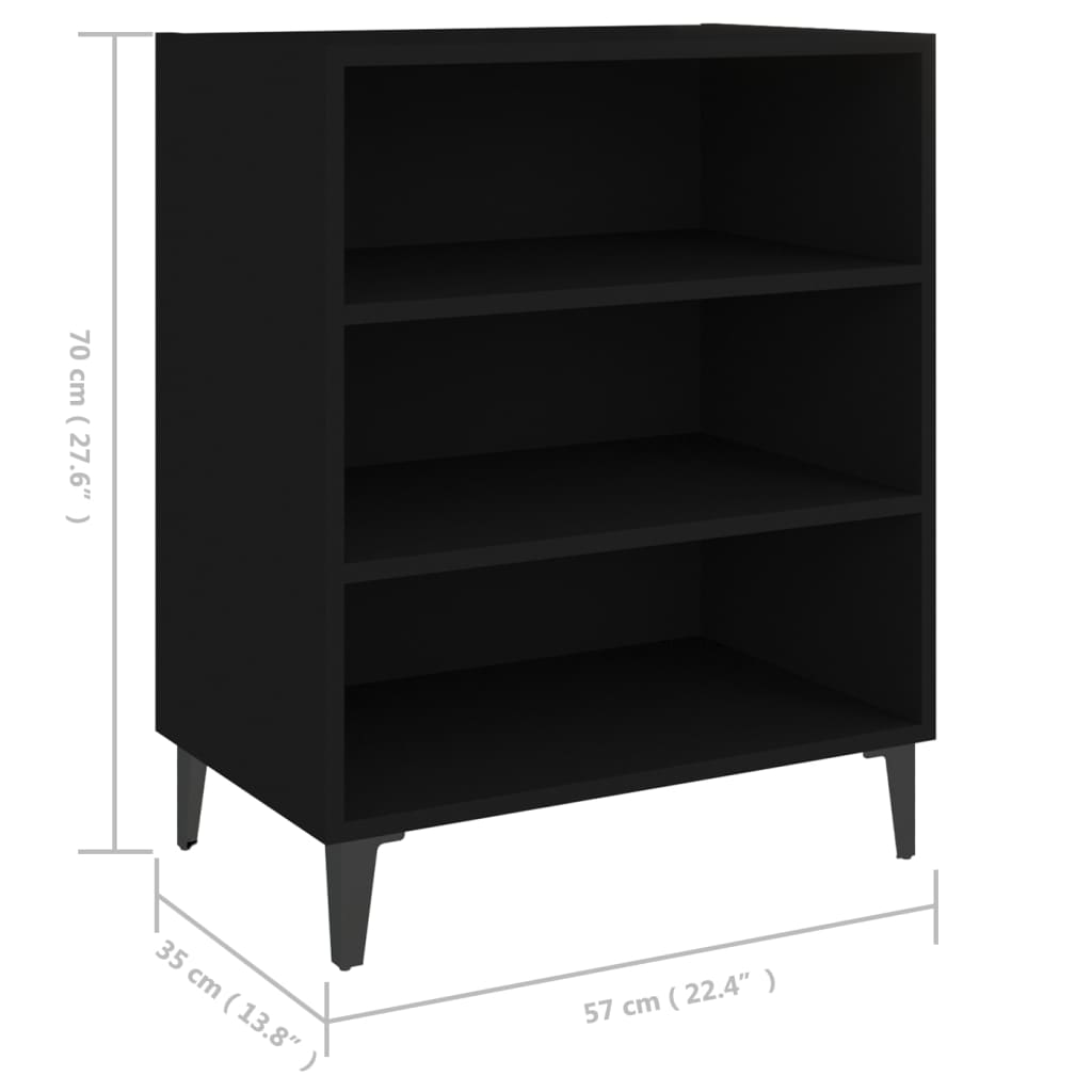 Ραφιέρα Μαύρη 57 x 35 x 70 εκ. από Μοριοσανίδα 6