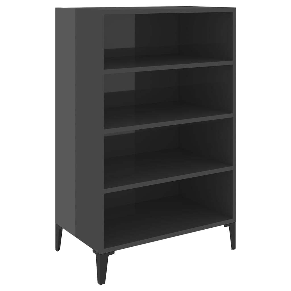 Ραφιέρα Γυαλιστερή Γκρι 57 x 35 x 90 εκ. από Επεξ. Ξύλο 2