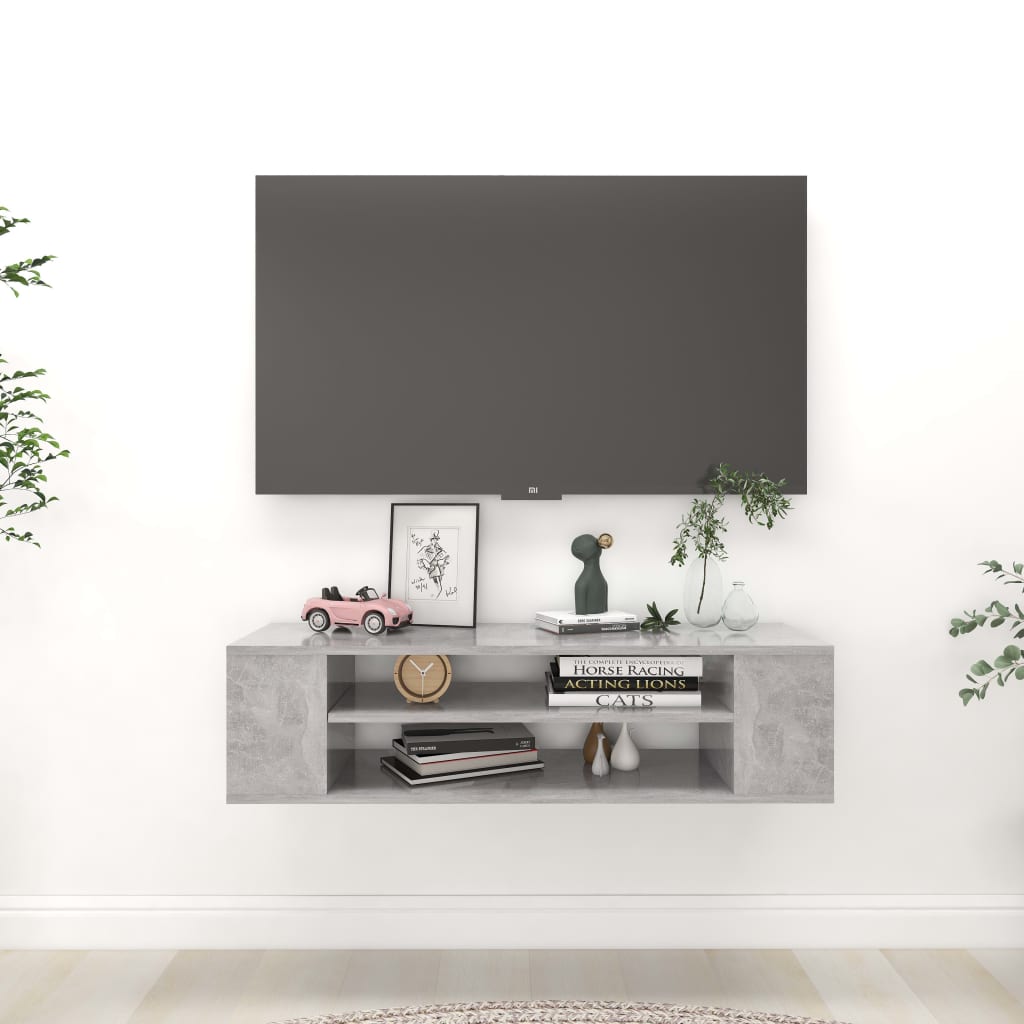 Έπιπλο Τηλεόρασης Κρεμ. Γκρι Σκυρ. 100x30x26,5 εκ. Επεξ. Ξύλο 1