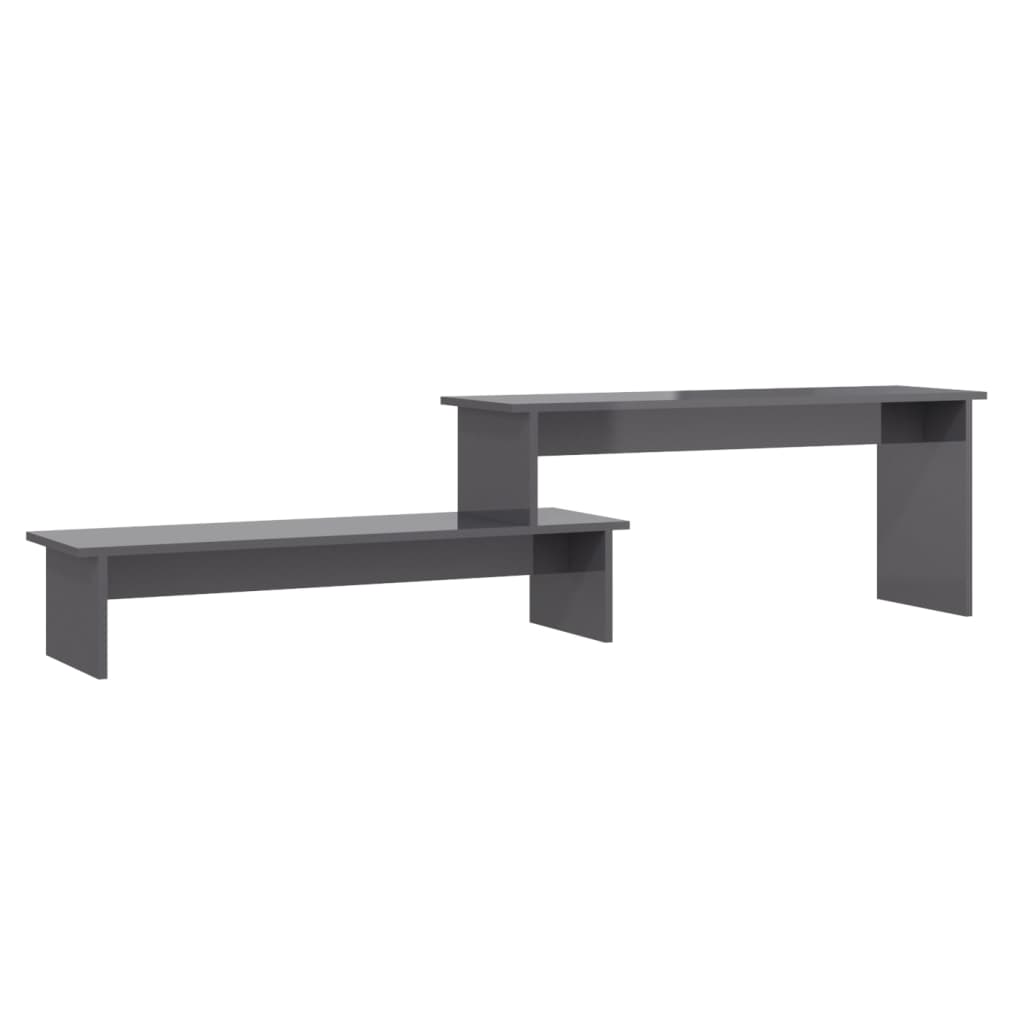 Έπιπλο Τηλεόρασης Γυαλιστερό Γκρι 180 x 30 x 43 εκ. Επεξ. Ξύλο 2
