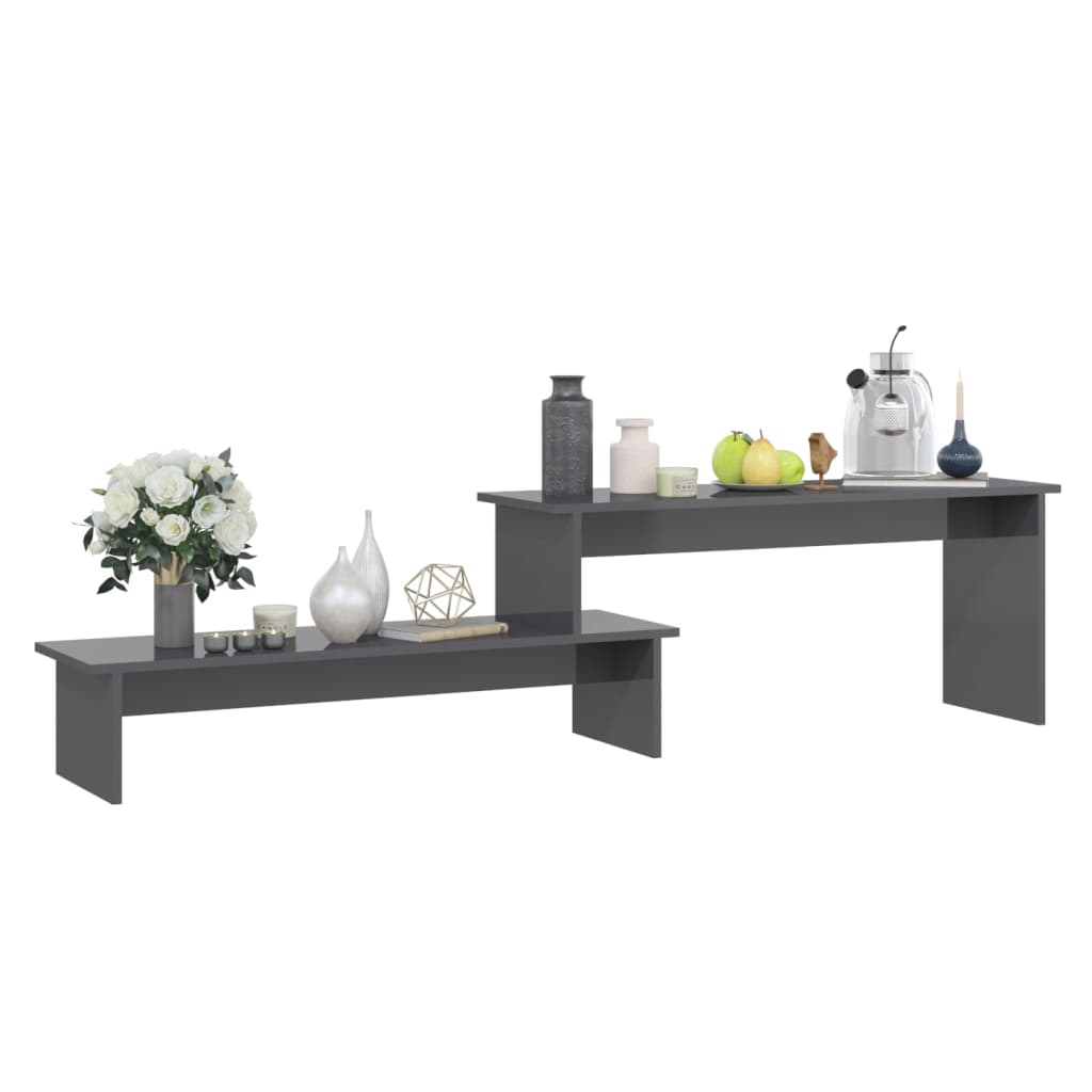 Έπιπλο Τηλεόρασης Γυαλιστερό Γκρι 180 x 30 x 43 εκ. Επεξ. Ξύλο 3