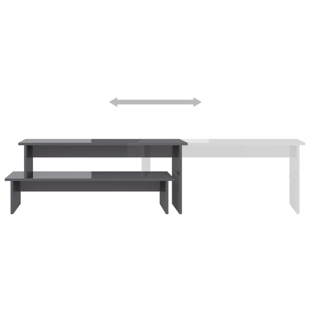 Έπιπλο Τηλεόρασης Γυαλιστερό Γκρι 180 x 30 x 43 εκ. Επεξ. Ξύλο 5