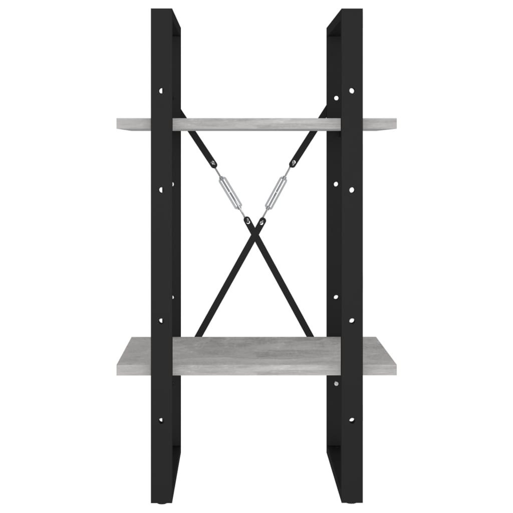 Βιβλιοθήκη με 2 Ράφια Γκρι Σκυρ. 40 x 30 x 70 εκ. Επεξ. Ξύλο 5