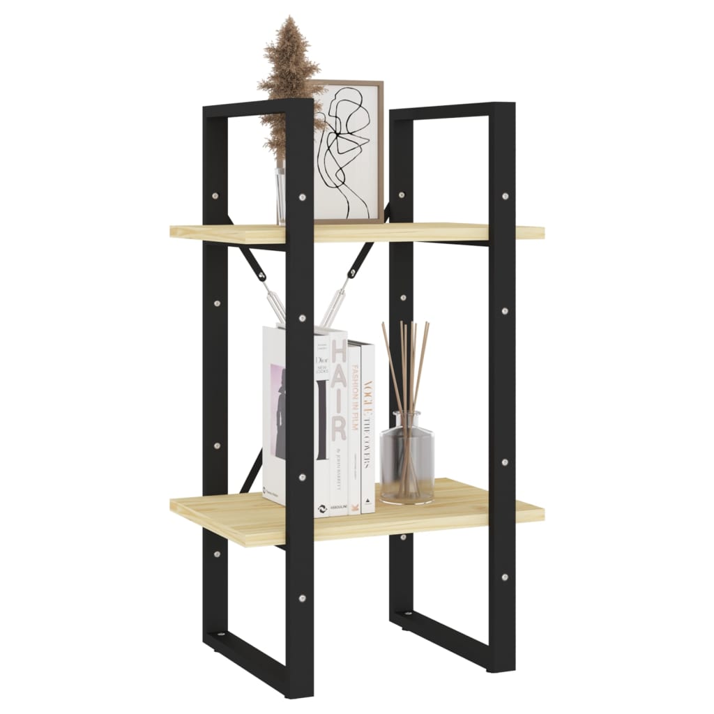 Βιβλιοθήκη με 2 Ράφια Καφέ 40x30x70 εκ. από Μασίφ Ξύλο Πεύκου 4