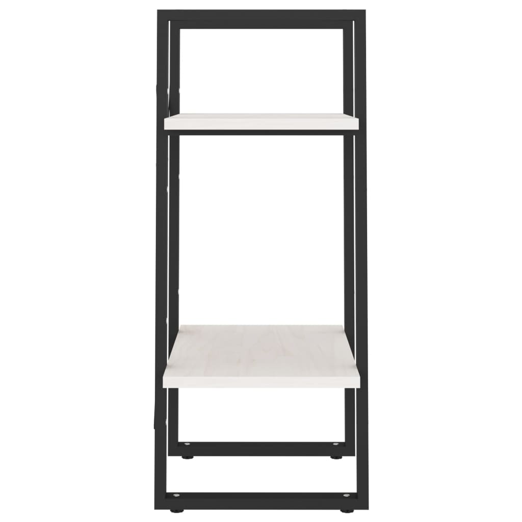 Βιβλιοθήκη με 2 Ράφια Λευκή 40x30x70 εκ. από Μασίφ Ξύλο Πεύκου 6