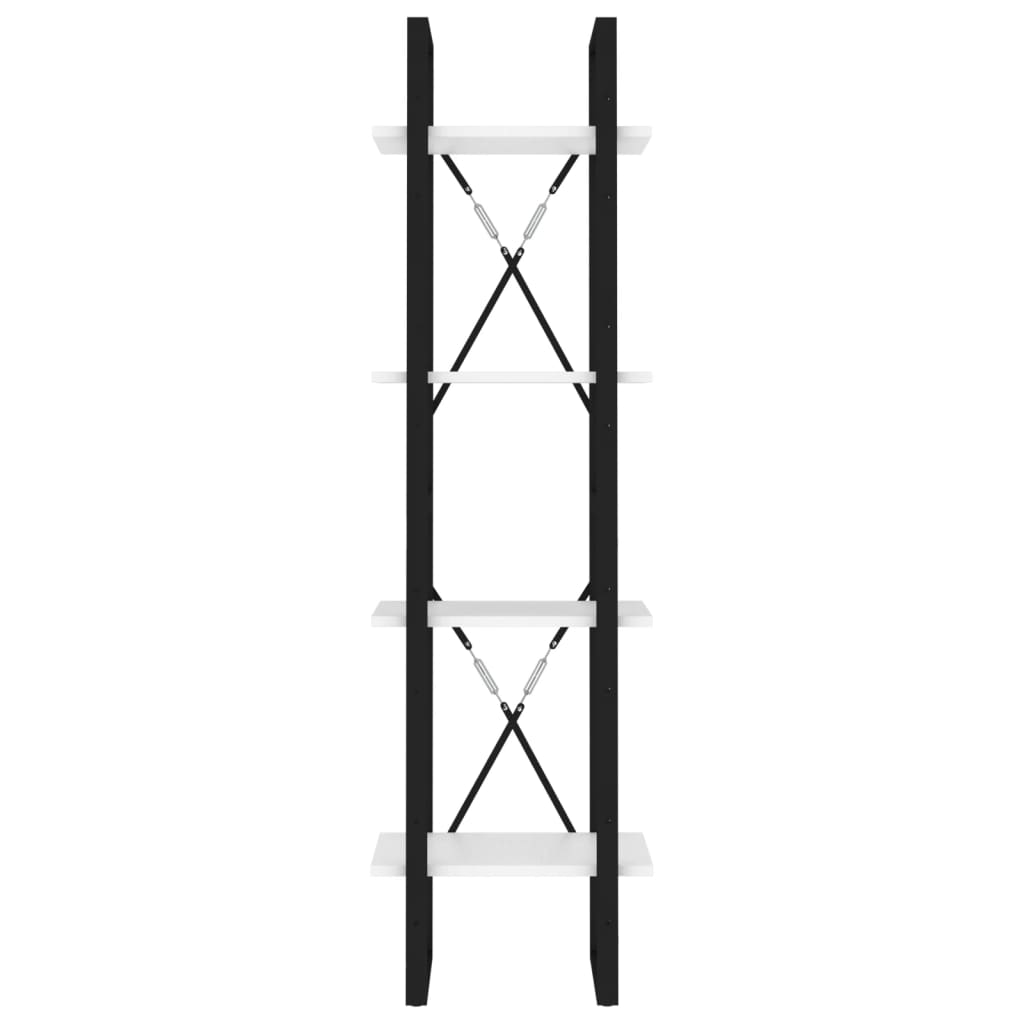 Βιβλιοθήκη με 4 Ράφια Λευκή 40 x 30 x 140 εκ. από Επεξ. Ξύλο 5