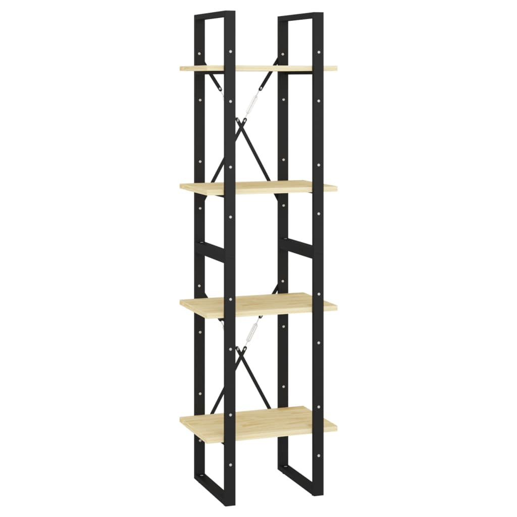 Βιβλιοθήκη με 4 Ράφια από Μασίφ Ξύλο Πεύκου 40x30x140 εκ. 2