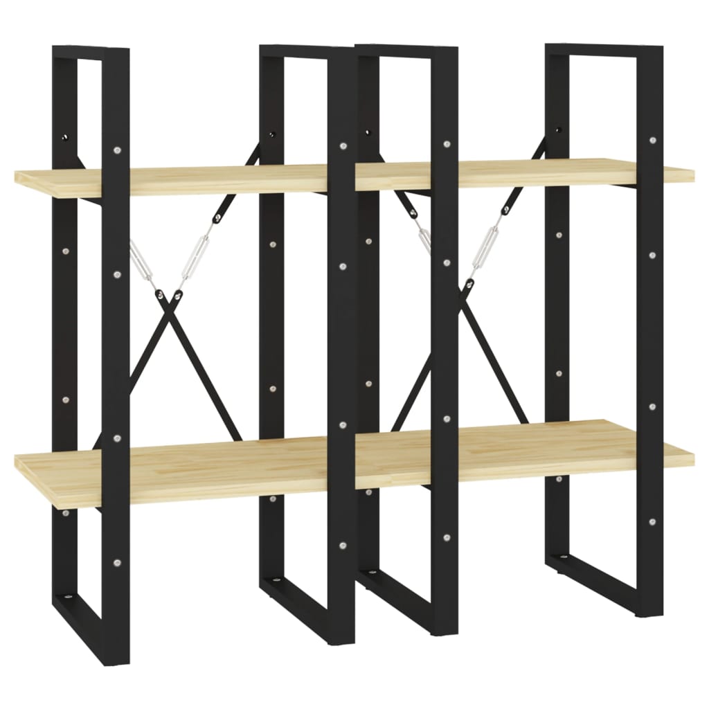 Βιβλιοθήκη με 4 Ράφια από Μασίφ Ξύλο Πεύκου 40x30x140 εκ. 8