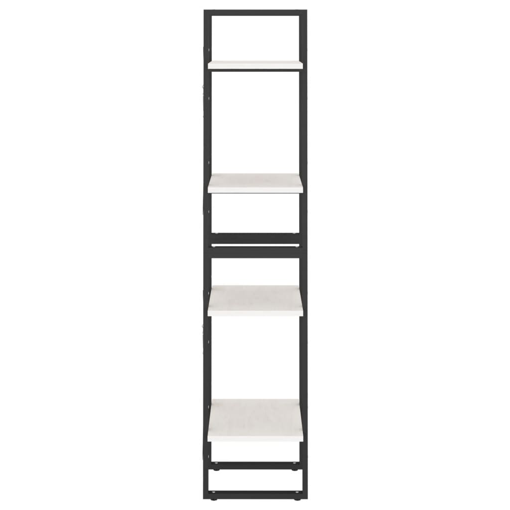 Βιβλιοθήκη με 4 Ράφια Λευκή 40x30x140 εκ. από Μασίφ Ξύλο Πεύκου 6