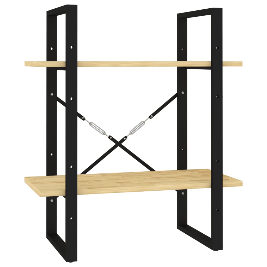 Βιβλιοθήκη με 2 Ράφια 60 x 30 x 70 εκ. από Μασίφ Ξύλο Πεύκου 2