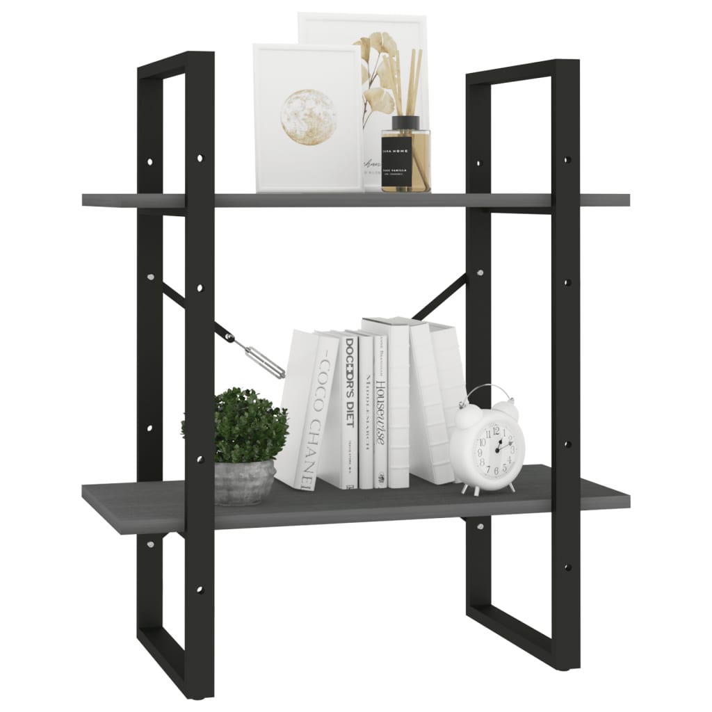 Βιβλιοθήκη με 2 Ράφια 60 x 30 x 70 εκ. από Μασίφ Ξύλο Πεύκου 4